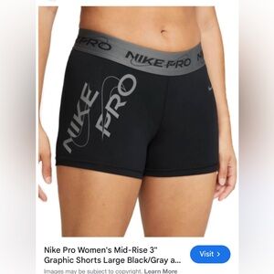 Nike Pro Women's Mid-Rise 3" Graphic Shorts Black Grey FB5448-010 Sz XS